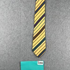 Ermenegildo Zegna Yellow Colorful Striped Silk Made In Italy